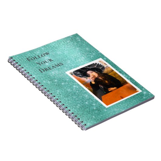 Minze sparkle Ihr Foto Personalisierter Kostenvora Notizblock (Rechte Seite)