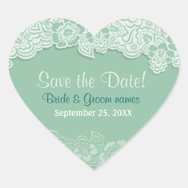 Minze Spitze - Save the Date Herz-Aufkleber