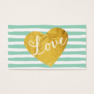 Minze Stripes Fake-GoldLiebe-Herz niedliches Girly