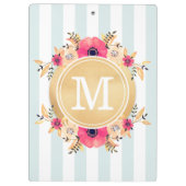 Minze Stripes Klemmbrett (Rückseite)