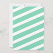 Minze Stripes rosa Aquarell-BlumenBabyparty Einladung (Rückseite)