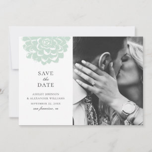 Minze Sukkulente. Moderne Kaktus Hochzeit. Floral Save The Date
