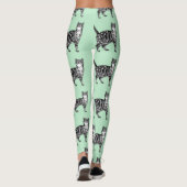 Minze Tabby Katze Schwarz-Weiß-Leggings Leggings (Rückseite)