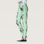 Minze Tabby Katze Schwarz-Weiß-Leggings Leggings (Links)