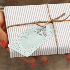 Minze Trick oder Behandlung von Baby Halloween Geschenkanhänger