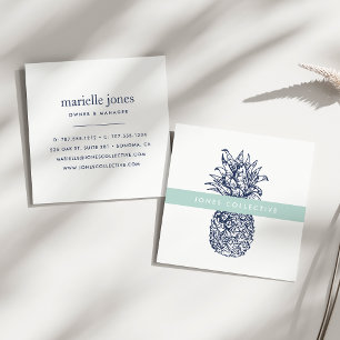 Minze und Ananas Quadratische Visitenkarte