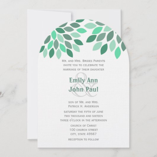 Minze und Aquamarine Einladungen zu Chrysanthemum  (Vorderseite)