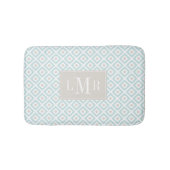 Minze und Beige Moderne Monogramm Badematte (Vorderseite)