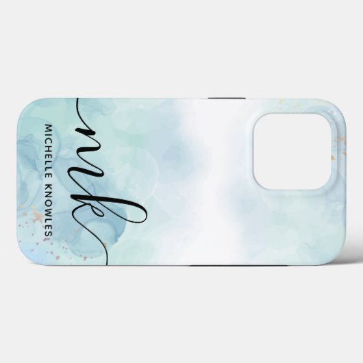 Minze und Blau Case-Mate iPhone Hülle (Rückseite (Horizontal))