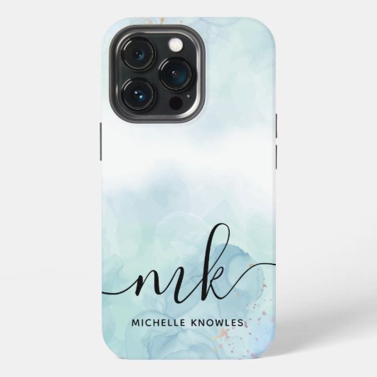 Minze und Blau iPhone Hülle (Hinten)
