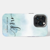 Minze und Blau iPhone Hülle (Rückseite (Horizontal))