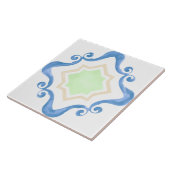 Minze und blaue Keramik Fliese (Seite)