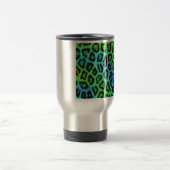 Minze und blaue Leopardendrucke Reisebecher (Mittel)