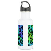 Minze und blaue Leopardendrucke Trinkflasche (Rückseite)