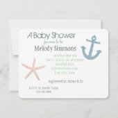 Minze und blaue Streifen Nautical Baby Dusche Einladung (Rückseite)