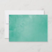 Minze und blaue Wasserfarben-Hochzeit RSVP Karte (Rückseite)