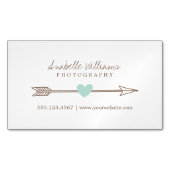 Minze und braunes Herz und Pfeil Magnetische Visitenkarte (Vorderseite)