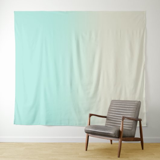 Minze und Elfenbein Gradient Ombre Foto Hintergrun Wandteppich (Beispiel (Horizontal))