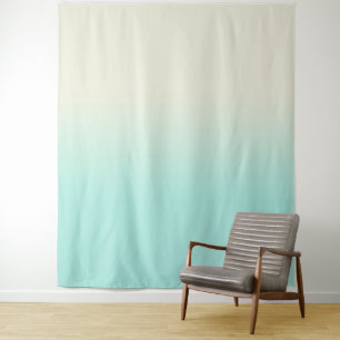 Minze und Elfenbein Gradient Ombre Foto Hintergrun Wandteppich