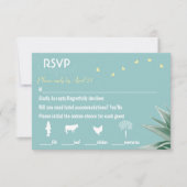 Minze und gelbe sukkulente Hochzeit RSVP (Vorderseite)