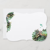 Minze und gelbe Sukkulente Moderne Hochzeit Einladung (Rückseite)