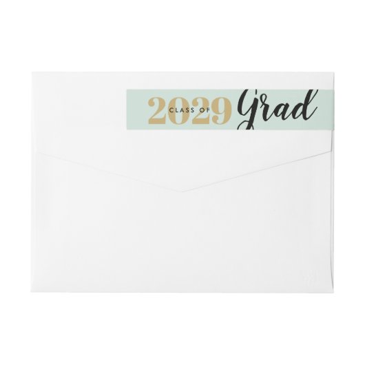 Minze und Gold Abschluss Rücksendeadresse (Rückseite)