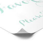 Minze und Gold Duschfavoriten Bitte ein Zeichen ne Poster (Ecke)