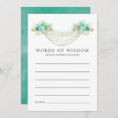 Minze und Gold Floral String Lights Bridal Beratun Hinweiskarte (Vorne/Hinten)