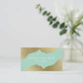 Minze und Gold getaucht | Visitenkarte (Stehend Vorderseite)