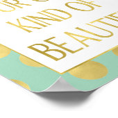 Minze und Gold Glitz Punkte sind schöne Imitate Fo Poster (Ecke)