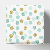 Minze und Gold Glitzer Baby Dusche Fevor Boxen Geschenkschachtel (Oben)