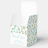 Minze und Gold Glitzer Baby Dusche Fevor Boxen Geschenkschachtel (Geöffnet)