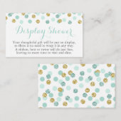 Minze und Gold Glitzer Display Dusetkarten Begleitkarte (Vorne/Hinten)