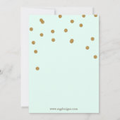 Minze und Gold Glitzer Probe Einladung (Rückseite)