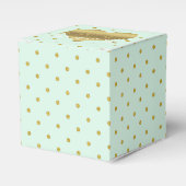 Minze und Gold Heart Polka Dots Gastgeschenk Box Geschenkschachtel (Vorderseite)