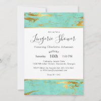 Minze und Gold Imitate Foil Lingerie Dusche