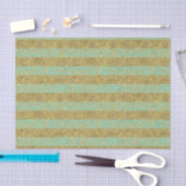 Minze und Gold Imitate Glitzer Streifen Seidenpapier (Handwerk)