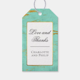 Minze und Gold Marmor Muster Vielen Dank Geschenkanhänger