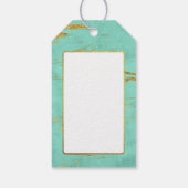 Minze und Gold Marmor Muster Vielen Dank Geschenkanhänger (Rückseite)