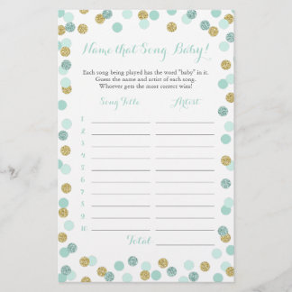 Minze und Gold raten das Baby Song Baby Shower Gam