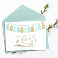 Minze und Gold Tassel Garland Geburtstagsparty