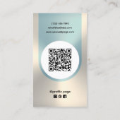 Minze und goldene Imitate Metallfotografen Visitenkarte (Rückseite)