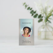 Minze und goldene Imitate Metallfotografen Visitenkarte (Stehend Vorderseite)