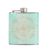 Minze und Goldmandala Flachmann (Vorderseite)