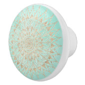 Minze und Goldmandala Keramikknauf (Rechts)