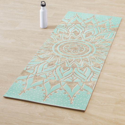 Minze und Goldmandala Yogamatte (Beispiel)