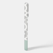 Minze und graue Trellis-Herz-Monogramm Case-Mate iPhone Hülle (Rückseite / Rechts)