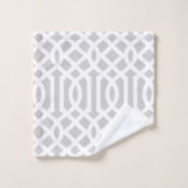 Minze und Gray Trellis Monogramm | Editierbare Far Badhandtuch Set (Waschlappen)