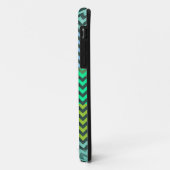 Minze und grünes Zickzack Zigzag Stripmuster Case-Mate iPhone Hülle (Hinten/Links)