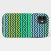 Minze und grünes Zickzack Zigzag Stripmuster Case-Mate iPhone Hülle (Rückseite (Horizontal))